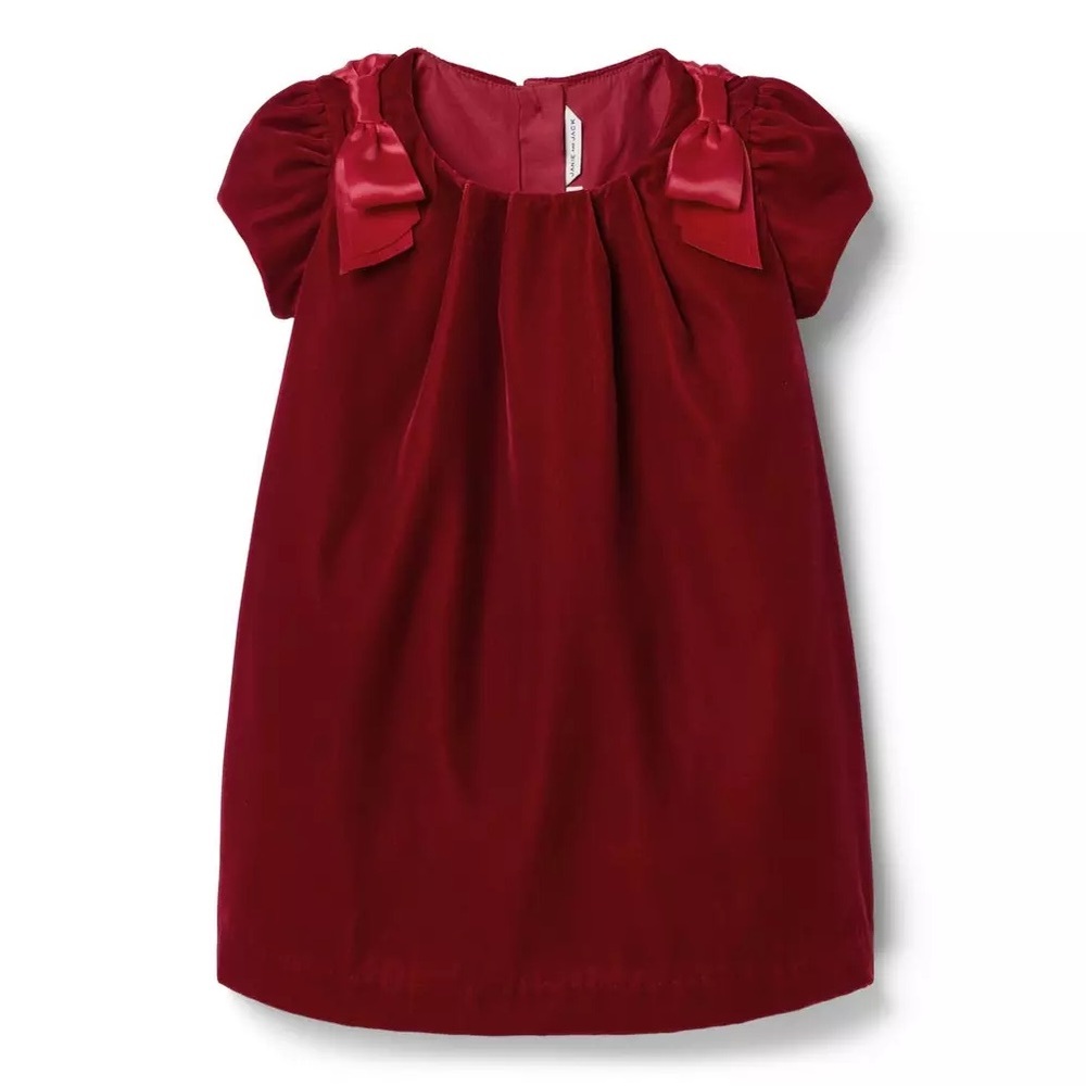Janie and Jack The Velvet Shoulder Bow Dress